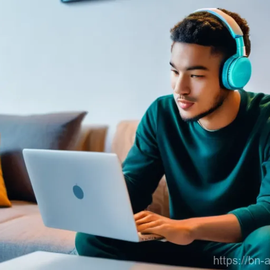 공연 티켓 판매 전략 - **Prompt:** A young adult, in their early twenties, sits comfortably on a plush sofa in a softly lit...