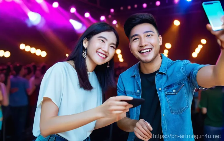 공연 티켓 판매 전략 - **Prompt:** A group of three friends, two young women and one young man, all in their early to mid-t...