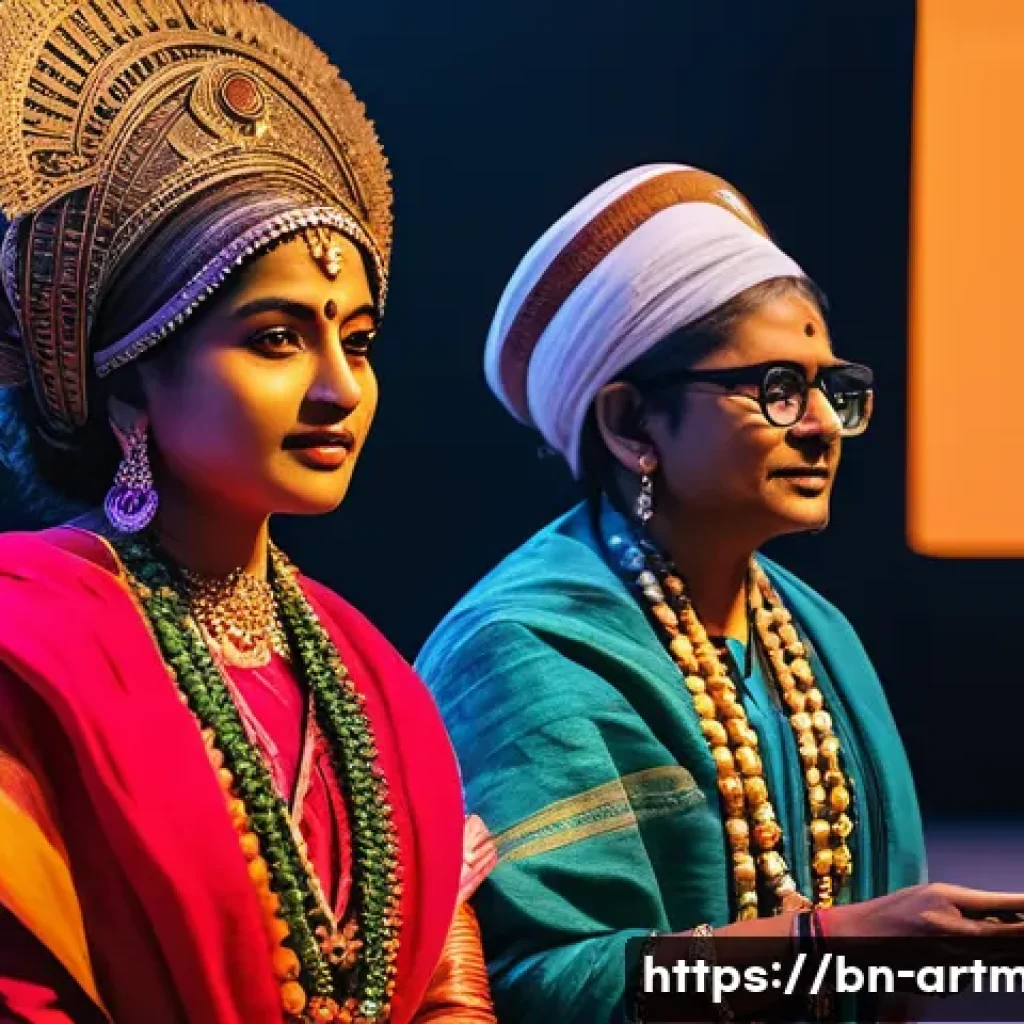 예술경영 해외 컨퍼런스 - A vibrant international art conference scene featuring diverse artists from Bangladesh and other cou...